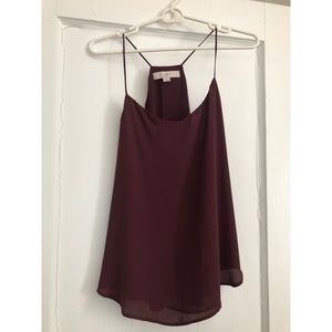LOFT Racerback Silk Tank / S / Maroon Wine Color